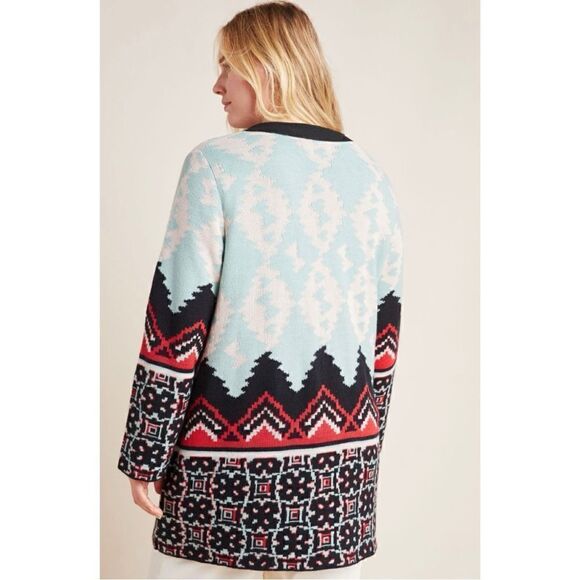 NEW Anthropologie Luxury Aldomartins Alpine Ski Nordic Cardigan Sweater X-Small - Picture 2 of 9